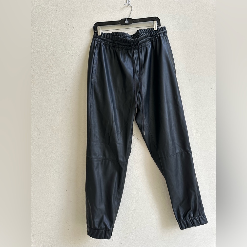 Leather joggers
